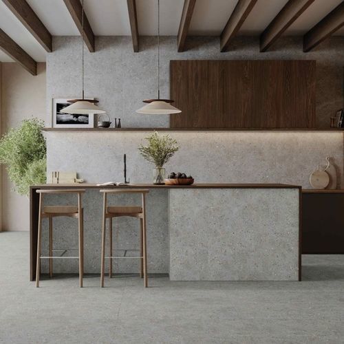 Piastrella in porcellana - MEDITERRANEAN - Rocersa - in terrazzo / strutturata / finitura pietra