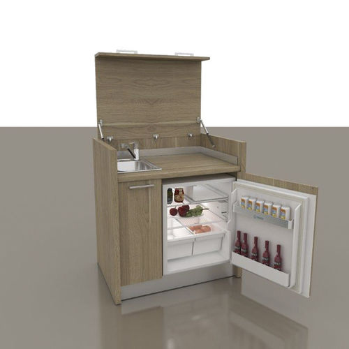 Mini cucina compatta - 40 - MOBILSPAZIO S.r.l - in legno / a scomparsa / con elettrodomestici integrati
