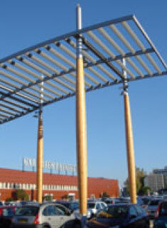 Pilastro in legno - CAP SUD GEANT-CASINO - Haas - lamellare