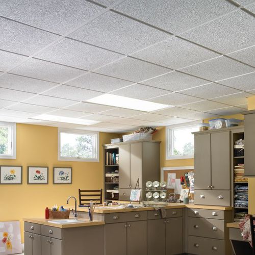 Controsoffitto in gesso - CLASSIC FINE TEXTURED - Armstrong ceilings - USA - in fibra minerale / a quadrotte / per soggiorno