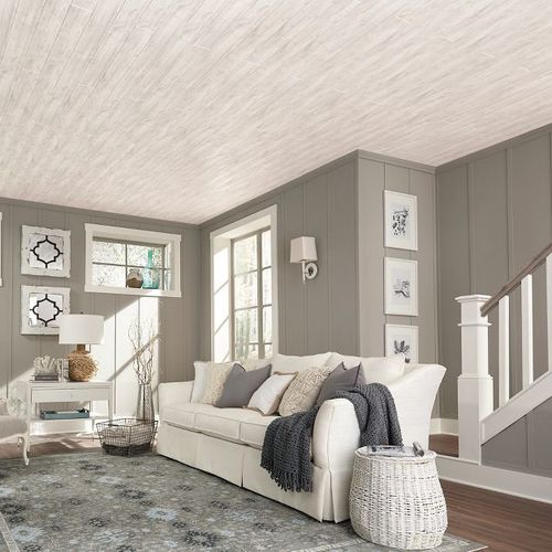 Controsoffitto in MDF - WOODHAVEN™ PLANKS COASTAL - Armstrong ceilings - USA - a doghe / per soggiorno / per sala da pranzo