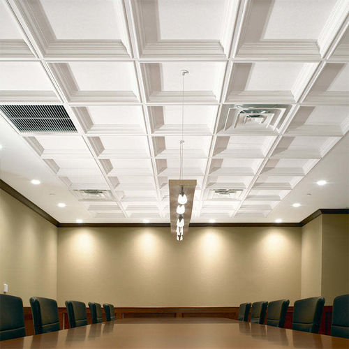 Controsoffitto a base gesso - CASTWORKS® METAPHORS® COFFERS - Armstrong ceilings - USA - in pannelli / per ufficio / indoor