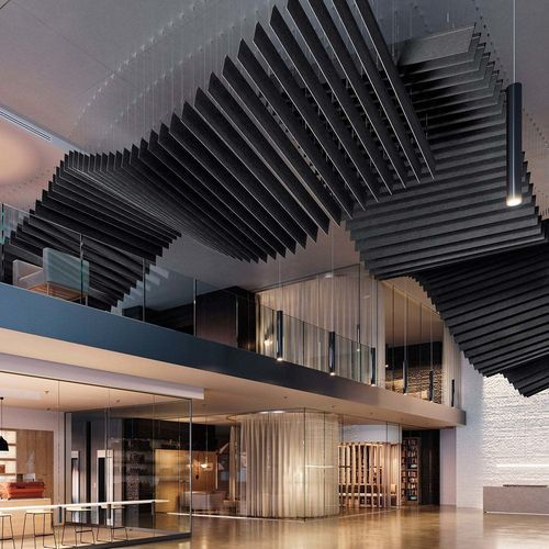 Controsoffitto in PET - FELTWORKS&reg; BLADES - VARAFFIX&reg; REINFORCED - Armstrong ceilings - USA - in feltro / ad isola / da interno