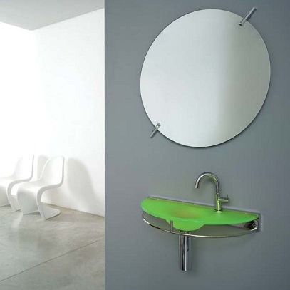 Lavabo sospeso - HANDWATER - Rapsel International Srl - in acrilico / con specchio regolabile / contemporaneo