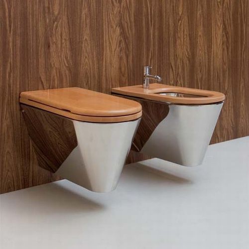 WC sospeso - JOHN - Rapsel International Srl - in acciaio inossidabile / con cassetta ad incasso / moderno