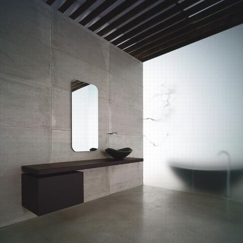Mobile lavabo sospeso - MELTING CHIC LINE - Rapsel International Srl - in legno / contemporaneo / con specchio