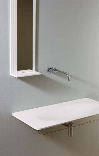 Specchio da bagno a muro - MOMENTS - Rapsel International Srl - contemporaneo / rettangolare / in Corian®