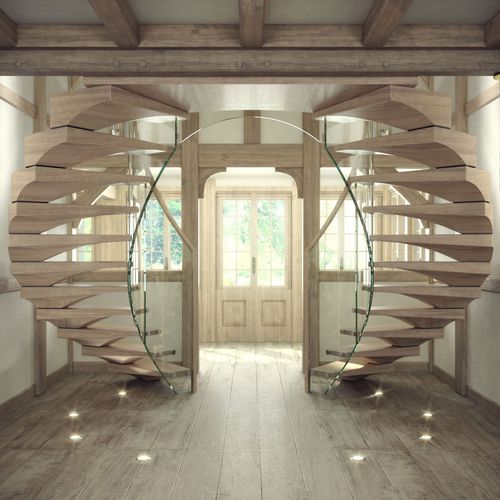 Scala elicoidale - ANACONDA - Siller Stairs - con gradini in legno / con struttura in legno / per uso residenziale
