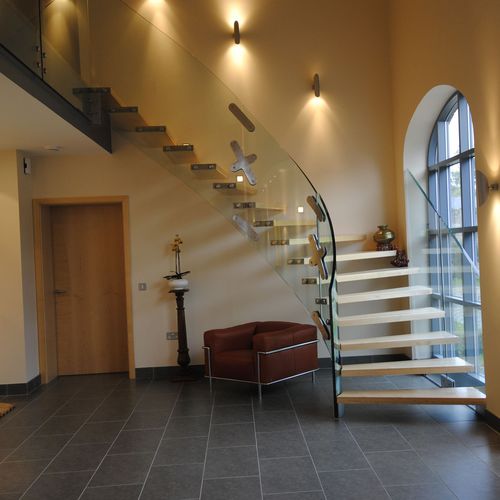 Scala a L - MISTRAL CURVE - Siller Stairs - con gradini in legno / per uso residenziale / contemporanea
