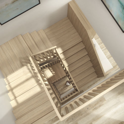 Scala a U - COUNTRY HOUSE - Siller Stairs - con gradini in quercia / con struttura in legno / per uso residenziale