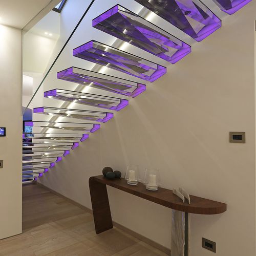 Scala dritta - DIAMOND - Siller Stairs - con gradini in acrilico / con struttura in metallo / per uso residenziale