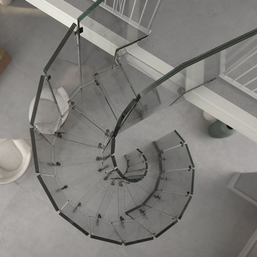 Scala elicoidale - FLY MINI - Siller Stairs - con gradini in vetro / con struttura in vetro / per uso residenziale
