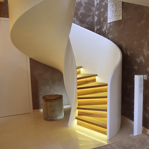 Scala elicoidale - TORNADO LED - Siller Stairs - con gradini in quercia / per uso residenziale / contemporanea