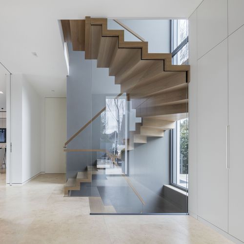 Scala a U - ZIGZAG WINDER - Siller Stairs - con gradini in quercia / con struttura in legno / per uso residenziale