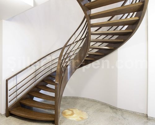 Scala elicoidale - AMSTERDAM HELICAL - Siller Stairs - con gradini in legno / con struttura in legno / contemporanea