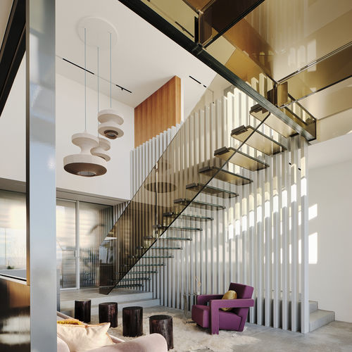 Scala dritta - MISTRAL BRONZE - Siller Stairs - con gradini in vetro / con struttura in vetro / per uso residenziale