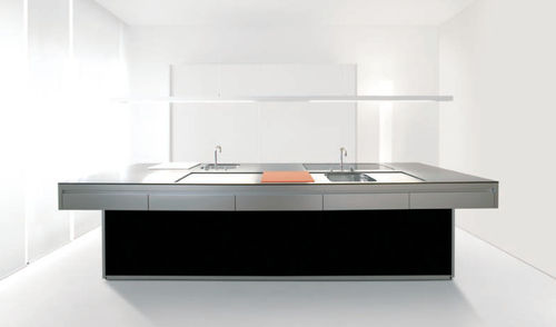 Cucina contemporanea - CUBICA - Artificio - in acciaio inossidabile / in legno / con isola