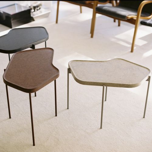 Tavolino basso contemporaneo - POND - Swedese Möbler - in frassino / in pietra / con supporto in acciaio