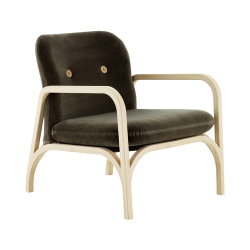 Poltrona contemporanea - BUTTON - Swedese Möbler - in tessuto / in rovere / in frassino