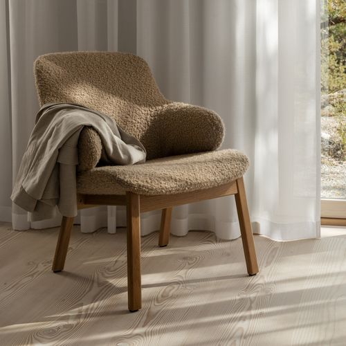 Poltrona contemporanea - AMSTELLE  - Swedese Möbler - in tessuto / in alluminio / in metallo cromato