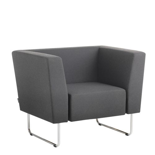 Poltrona contemporanea - GAP CAFE   - Swedese Möbler - in tessuto / in acciaio cromato / grigia