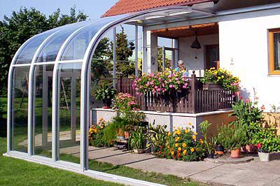 Veranda in alluminio - SAPHIR  - VÖROKA - apertura telescopica