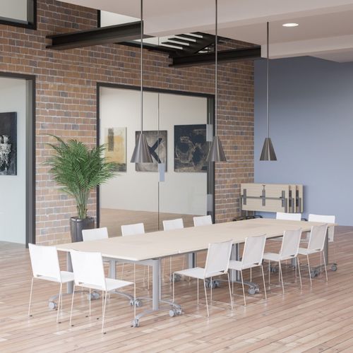 Tavolo da riunione contemporaneo - SOLUTION - Buronomic - in laminato / con supporto in metallo / rettangolare
