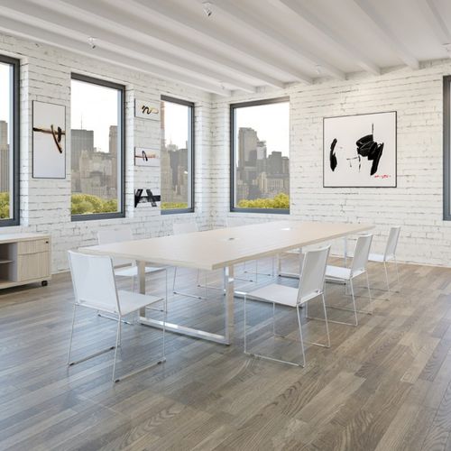 Tavolo da conferenza contemporaneo - PRESTIGE - Buronomic - in legno / in laminato / con supporto in metallo