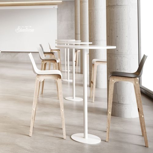 Sgabello da bar contemporaneo - DÉTENTE - Buronomic - in plastica / con supporto in quercia / con 4 gambe