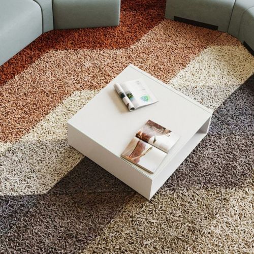 Tavolino basso contemporaneo - SQUARE - Buronomic - in ABS / con supporto in legno / quadrato