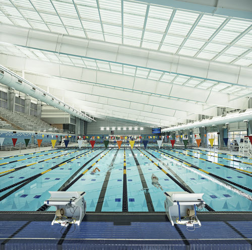 Piscina da competizione da interno - Myrtha Pools - per attività sportiva / pubblica / in acciaio inossidabile