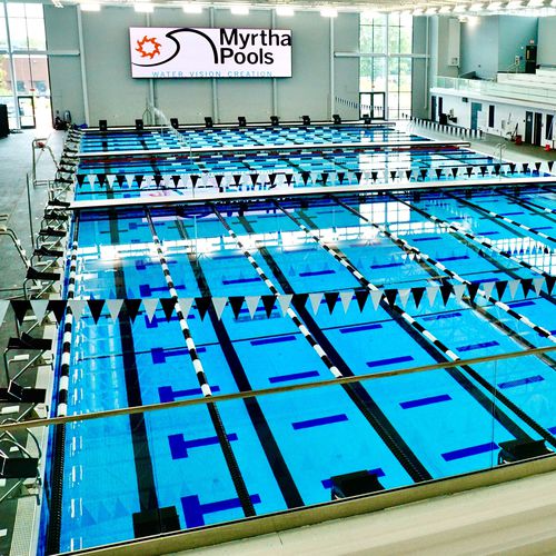 Piscina da competizione da esterno - Myrtha Pools - da interno / per attività sportiva / in acciaio inossidabile