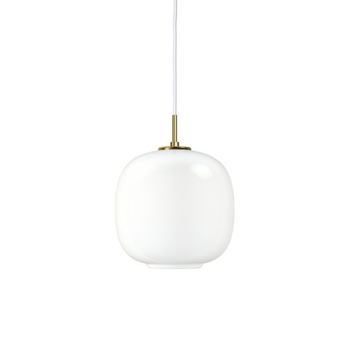 Lampada a sospensione - VL45 RADIOHUS 250 - Louis Poulsen - in ottone spazzolato / in vetro soffiato / contemporanea