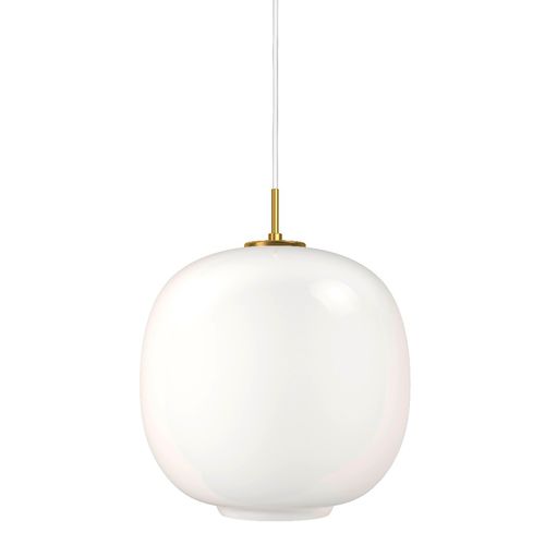 Lampada a sospensione - VL45 RADIOHUS 370 - Louis Poulsen - in ottone spazzolato / in vetro soffiato / contemporanea