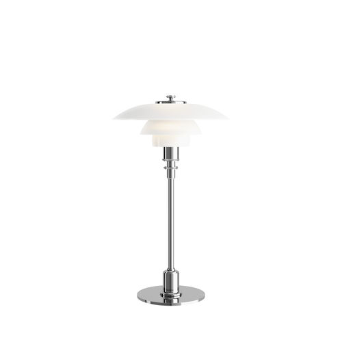 Lampada da tavolo - PH 2/1 - Louis Poulsen - in ottone / in metallo cromato / in vetro soffiato
