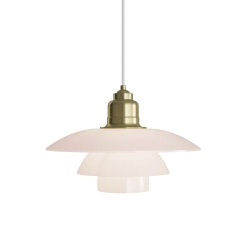 Lampada a sospensione - PH 3&frac12;-3 - Louis Poulsen - in ottone spazzolato / in vetro soffiato / contemporanea