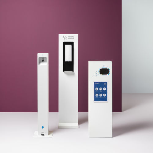 Dispenser di gel igienizzante da terra - EP/DGP, EP/DGA, EP/DGA/XL - PLANNING SISPLAMO - automatico / a pedale / in alluminio