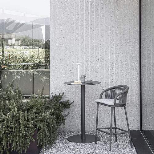 Sedia alta contemporanea - PLEASURE 2.0 - Atmosphera - da esterno / in corda / con supporto in alluminio