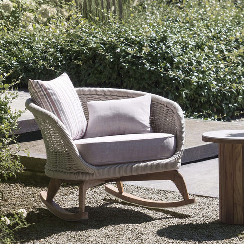 Poltrona contemporanea - LUDO - Atmosphera - in tessuto / in teak / in acrilico