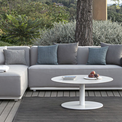 Tavolino basso contemporaneo - SMART  - Atmosphera - in HPL / con supporto in alluminio / rotondo