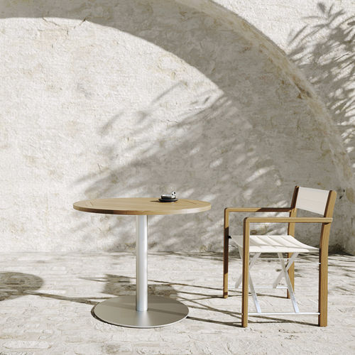 Tavolo contemporaneo - TREND T - Atmosphera - in teak / in HPL / con supporto in acciaio