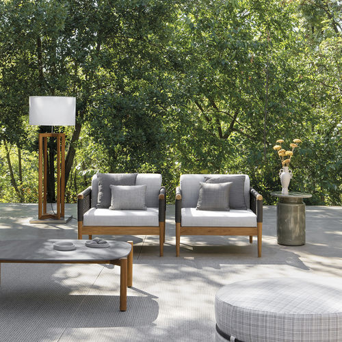 Poltrona contemporanea - LODGE - Atmosphera - in tessuto / in corda / in teak