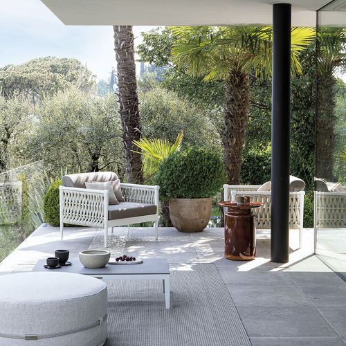 Poltrona contemporanea - DANDY 2.0 - Atmosphera - in tessuto / in corda / in teak