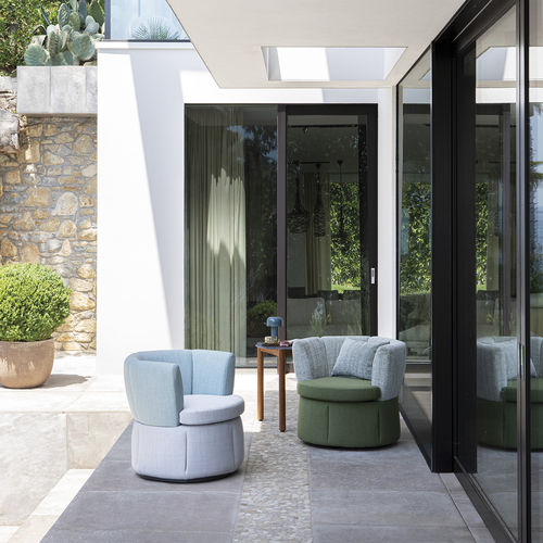 Poltrona contemporanea - MOKA - Atmosphera - in tessuto / con cuscino rimovibile / grigia