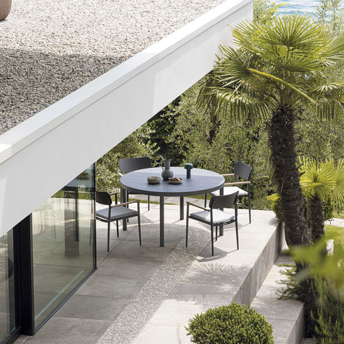 Sedia da pranzo contemporanea - EDEN - Atmosphera - da esterno / in tessuto / in teak
