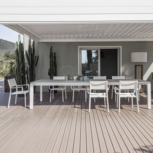 Tavolo contemporaneo - BRIDGE  - Atmosphera - in ceramica / con supporto in alluminio / rettangolare