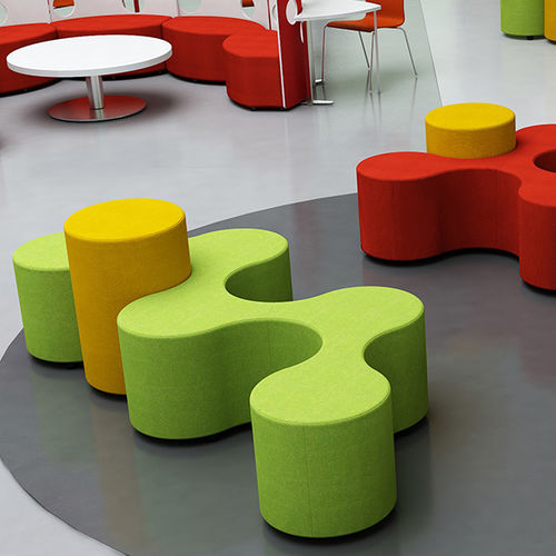 Pouf contemporaneo - LOBE - Spaceoasis - in tessuto / tondo / modulare