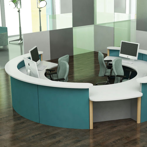 Banco reception a semicerchio - JULIUS - Spaceoasis - modulare / in laminato