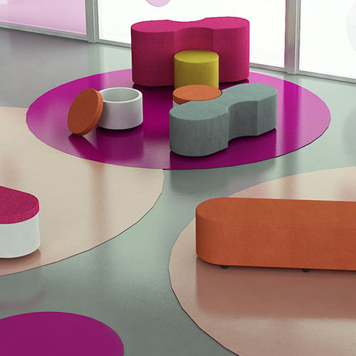 Pouf contemporaneo - YOYO - Spaceoasis - in tessuto / tondo / con contenitore