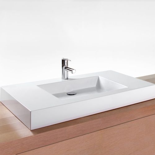 Lavabo da appoggio - VCM 36 - WETSTYLE - in composito / con piano integrato / rettangolare